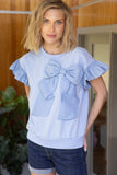 Baby Blue Bow Front Top