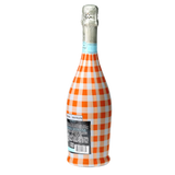 Orange & White Gingham Prosecco Bottle Wrap