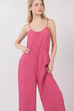Magenta Ribbed Style Jumpsuit