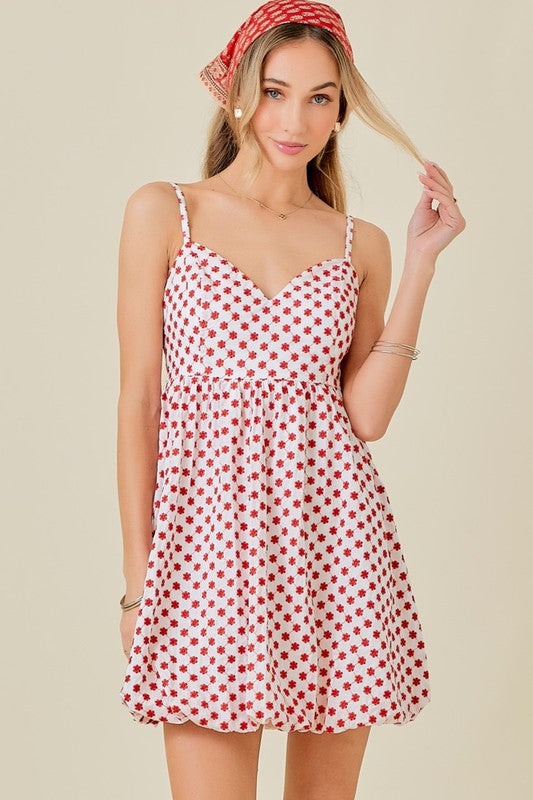 Red & White Mini Bubble Dress Fashion Cupcake Red & White Mini Bubble Dress Fashion Cupcake