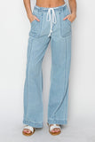 Chambray Drawstring Pants