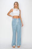 Chambray Drawstring Pants