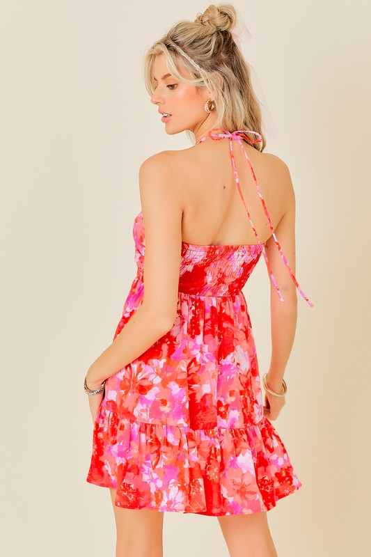 Pink Poppy Halter Dress