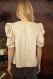 Soft Leopard Ruched Sleeve Top