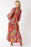 Bright Pink Multi Print Maxi Shirt Dress