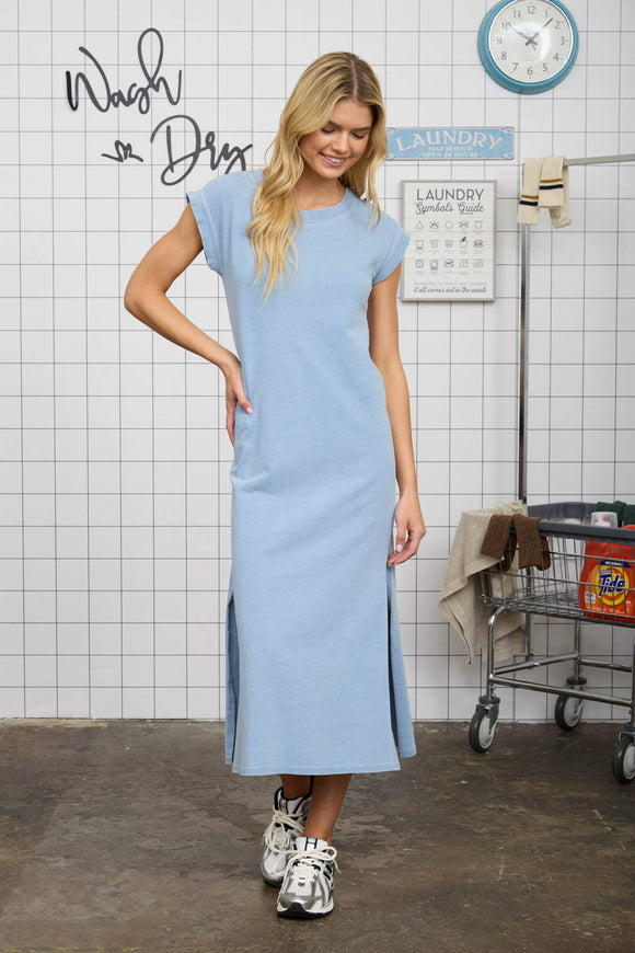 Light Blue Side Slit Midi Dress Fashion Cupcake Light Blue Side Slit Midi Dress Fashion Cupcake