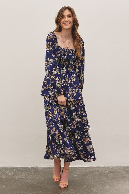 Navy Floral Long Sleeve Maxi Navy Floral Long Sleeve Maxi