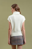 Ivory Sleeveless Turtleneck Sweater