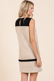 Suede Color Block Mini Sleeveless Dress