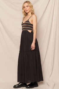 Black Crochet Cut Out Maxi