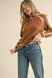 Brown Sweater with Tan Exposed Trim