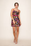 Black Multi Floral Sequin Dress