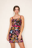 Black Multi Floral Sequin Dress