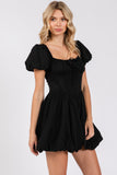 Black Tie Front Corset Dress