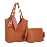 Black Tote Set with Scarf