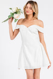 White Off the Shoulder Mini Dress
