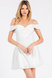 White Off the Shoulder Mini Dress