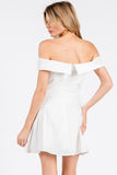 White Off the Shoulder Mini Dress