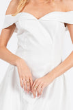 White Off the Shoulder Mini Dress