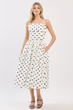 Black & White Polka Dot Midi Dress