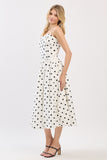 Black & White Polka Dot Midi Dress