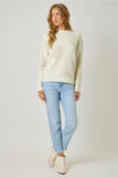 Ivory Floral Flocked Sweater
