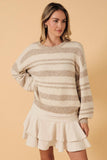Tan & Cream Striped Sweater