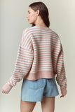 Pink Pearl Striped Sweater