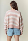 Pink Pearl Striped Sweater