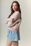 Pink Pearl Striped Sweater