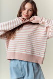 Pink Pearl Striped Sweater