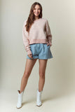 Pink Pearl Striped Sweater