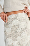 Sequin Applique Floral Maxi Skirt