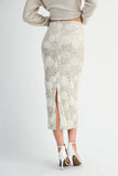 Sequin Applique Floral Maxi Skirt