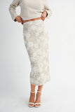 Sequin Applique Floral Maxi Skirt