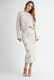 Sequin Applique Floral Maxi Skirt