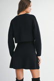 Black Sweater & Flare Skirt Set