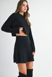 Black Sweater & Flare Skirt Set