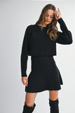 Black Sweater & Flare Skirt Set
