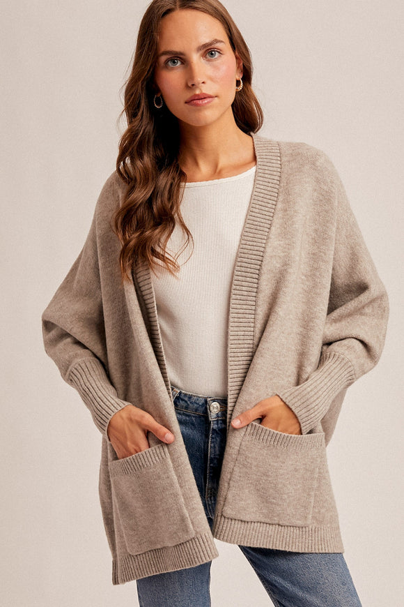Comfy Dolman Sleeve Cardigan w/ Pocket