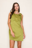 Pistachio Ribbon Shoulder Dress
