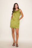 Pistachio Ribbon Shoulder Dress