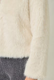 Ivory Faux Fur Open Front Jacket