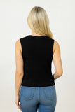 Black Tank w/ Jeweled Neckline