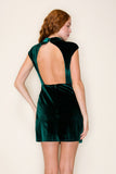 Velvet Green Mock Neck Dress
