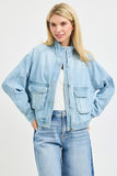 Light Wash Pocket Detailed Short Jacket