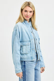 Light Wash Pocket Detailed Short Jacket