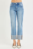4 Way Stretch Mid Rise Cuff Jean