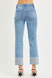 4 Way Stretch Mid Rise Cuff Jean