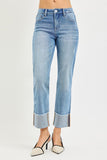 4 Way Stretch Mid Rise Cuff Jean